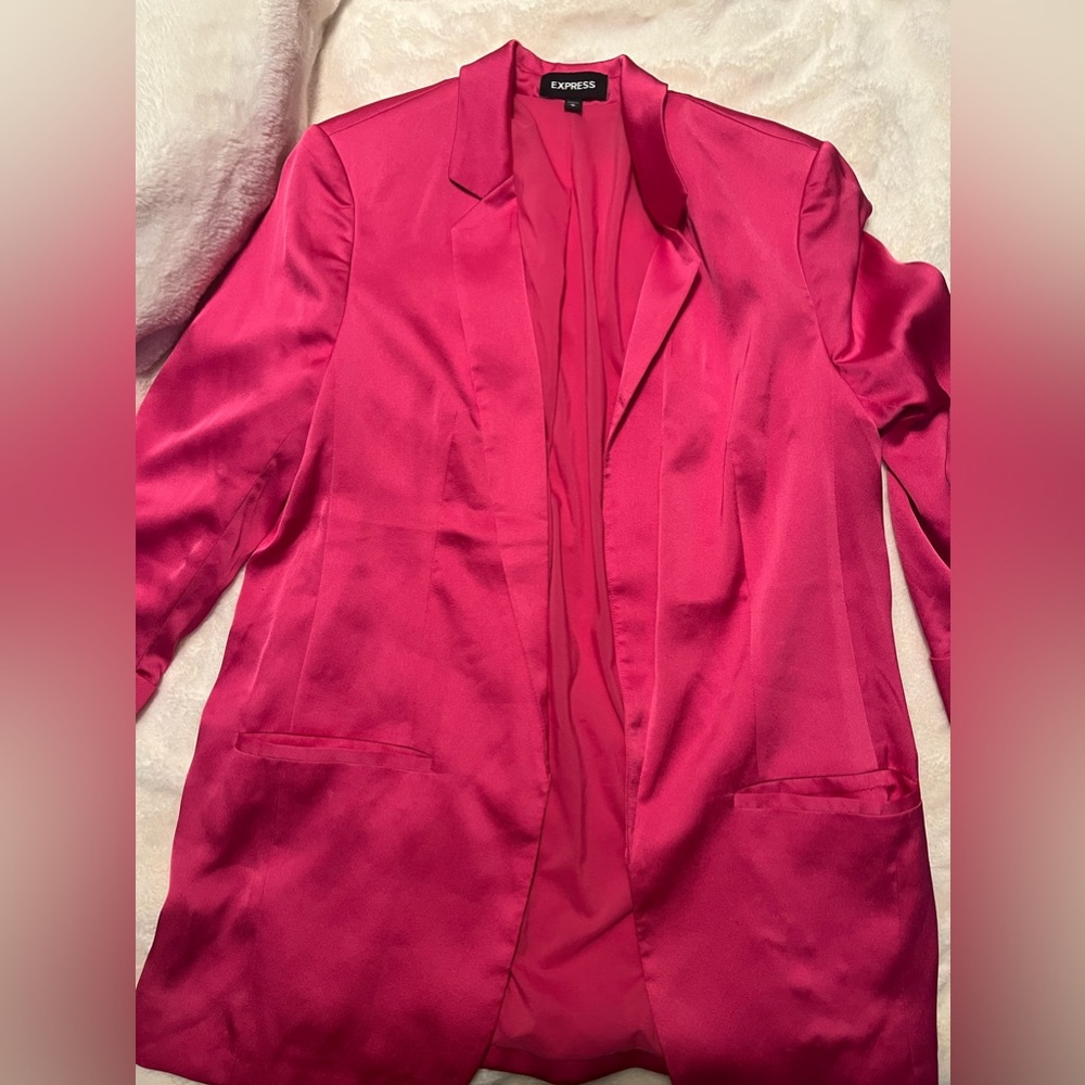 Pink Satin Blazer